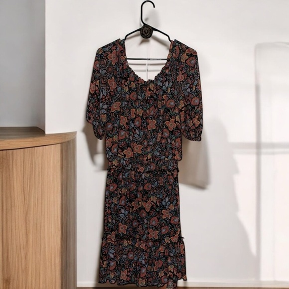 🌹JOIE DE VIVRE ELASTIC WAIST FLORAL DRESS - Picture 6 of 8